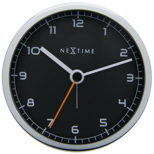 NeXtime Company Analogue Alarm Clock 9cm (Black/Silver)