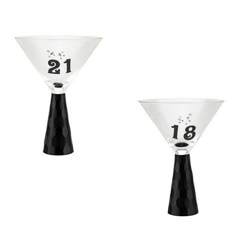 Birthday Stump Martini Glass (Black)