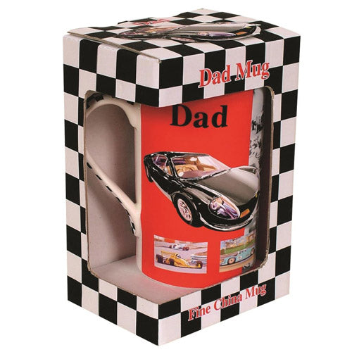 Black Car on Red Mug