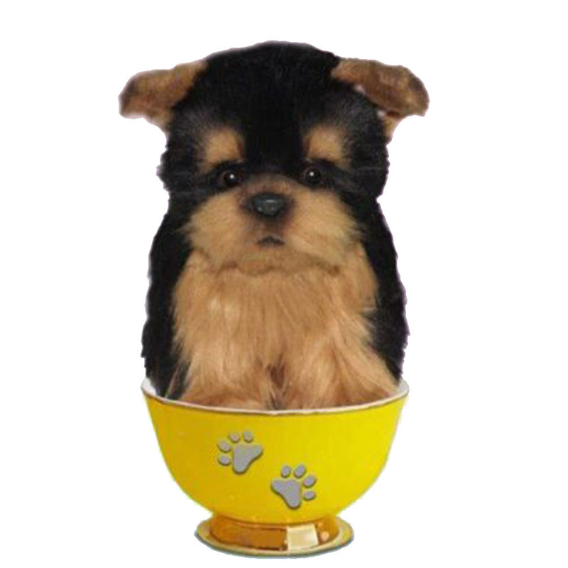 Realistic Dog Tea Cup Plush Toy 16cm