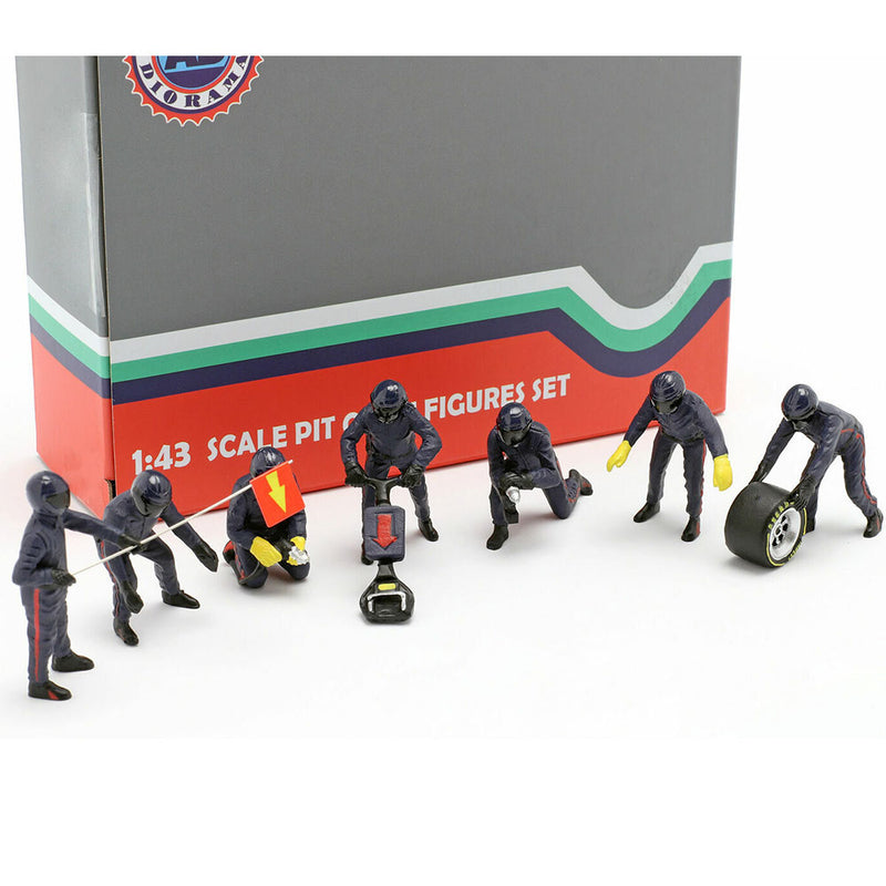 Pit Crew F1 1:43 skala figur (sæt af 7)