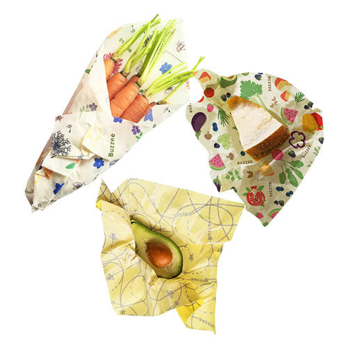 Buzzee Organic Beeswax Wraps (Pack of 3)