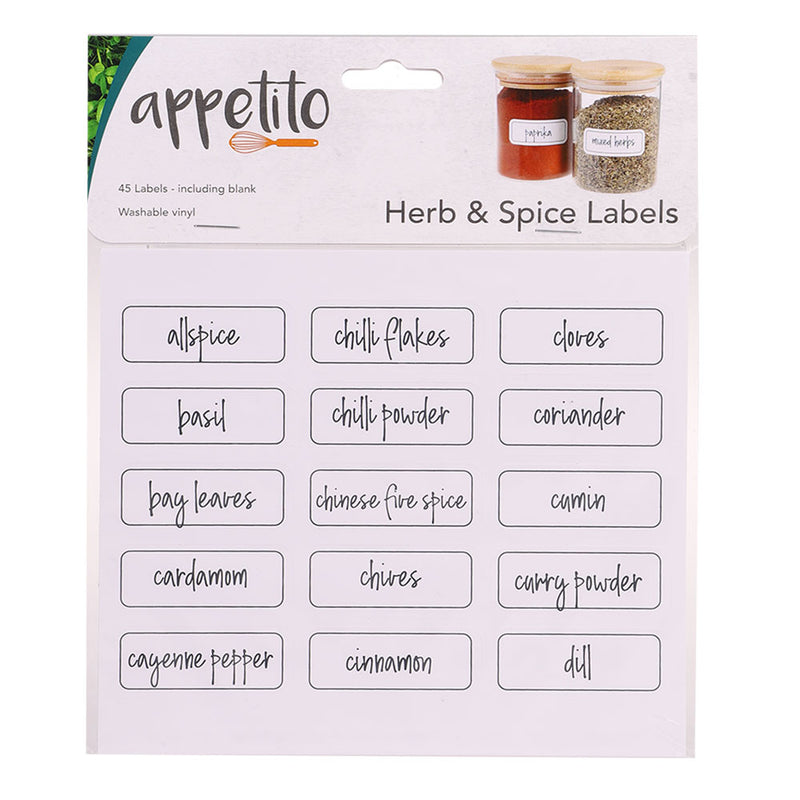 Appetito Herb & Spice Labels (Pack of 45)