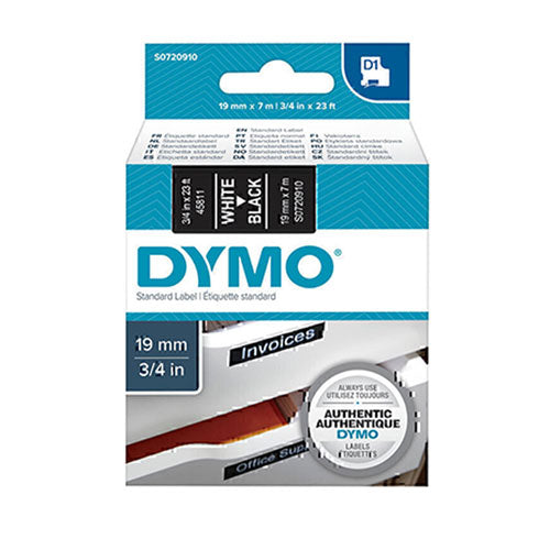 Dymo Black on White Labelling Tape