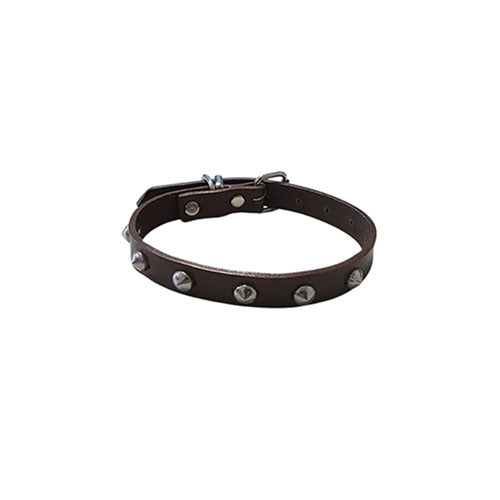 Leather Studded Collar (Brown)