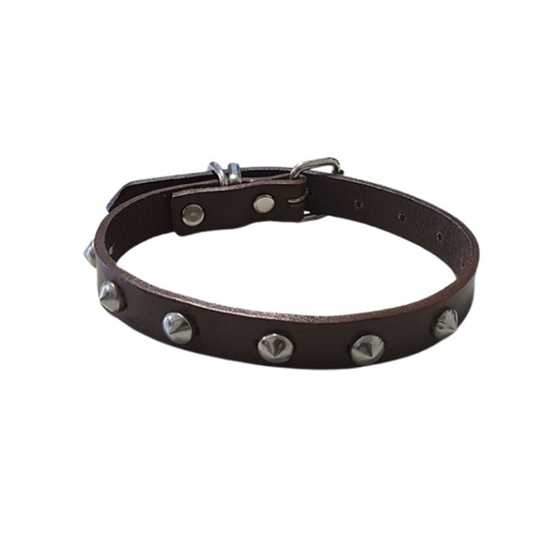 Halsband mit Leder besorgt (braun)