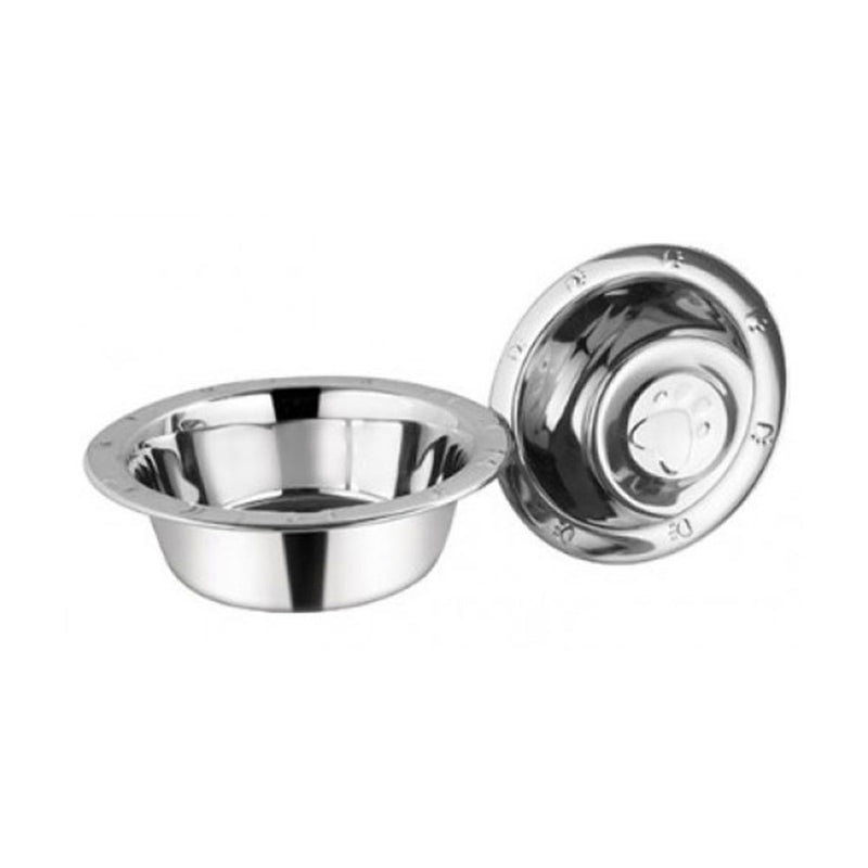 Rustfrit stål Paw Print Dog Bowl