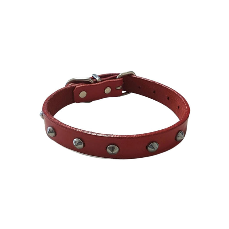 Halsband mit Leder besorgt (rot)