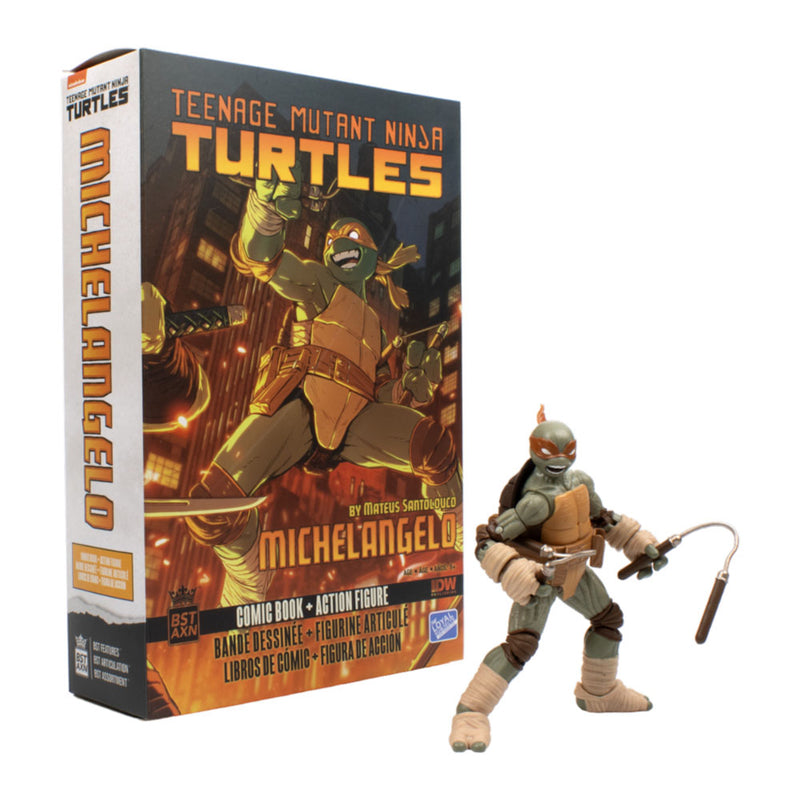 TMNT Comics Michelangelo BST AXN Figure & Comic Book Wave 2