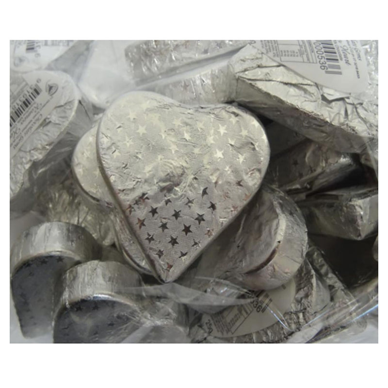  Chocolate Gems Romeo Hearts mit geprägter Silberfolie