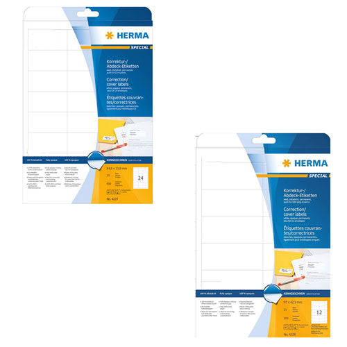 Herma Opaque Correction Labels A4 25pc White