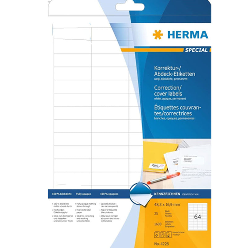 Herma Opaque Correction Labels A4 25pc White