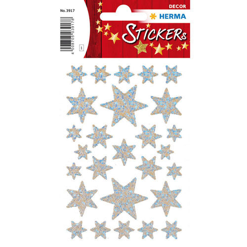 Herma 6-Pointed Stars Pearlized Film Sticker Decor