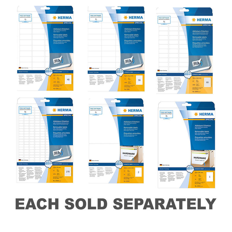 Herma Removable Labels A4 25pc (White)