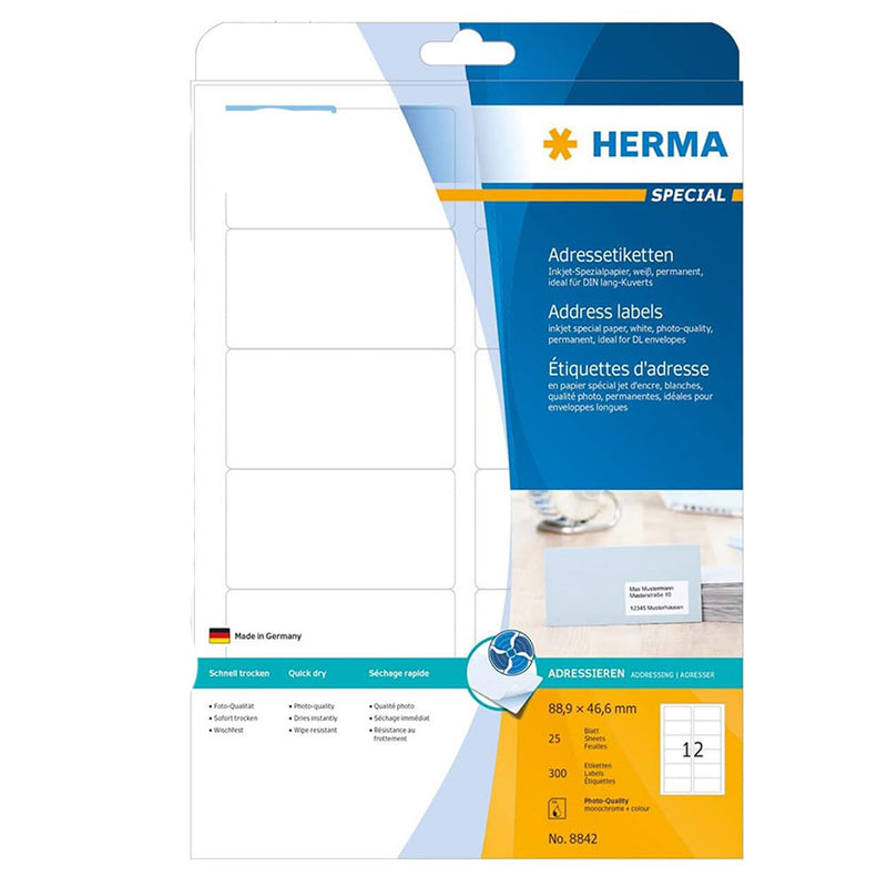 Herma Inkjet Address Labels A4 25pc (White)