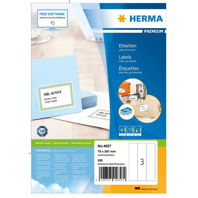 Herma Premium Labels A4 297mm 100pc