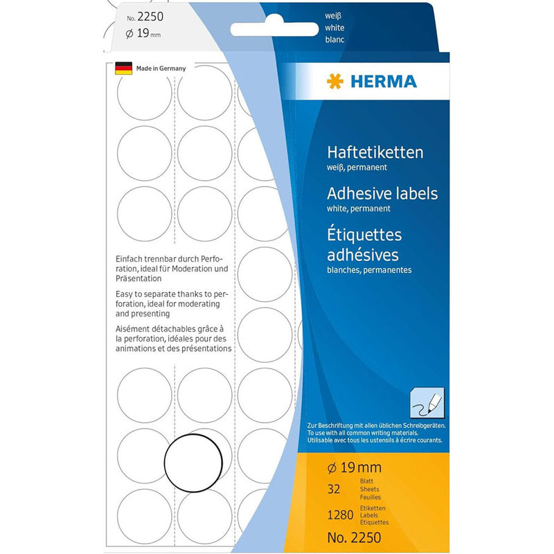 Herma Multi-Purpose Adhesive Dot Labels (White)