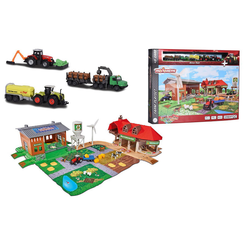 Majorette Creatix Big Farm Playset with 5 Vehicles