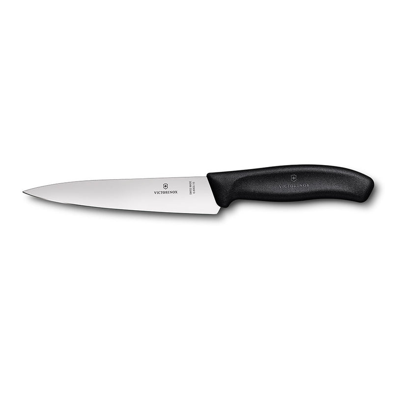 Klassisk bredt udskæring af knivkniv 12cm (sort)