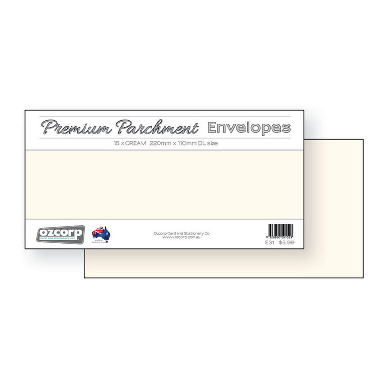 OzCorp DL Premium pergamentkonvolut 15stc (22x11cm)