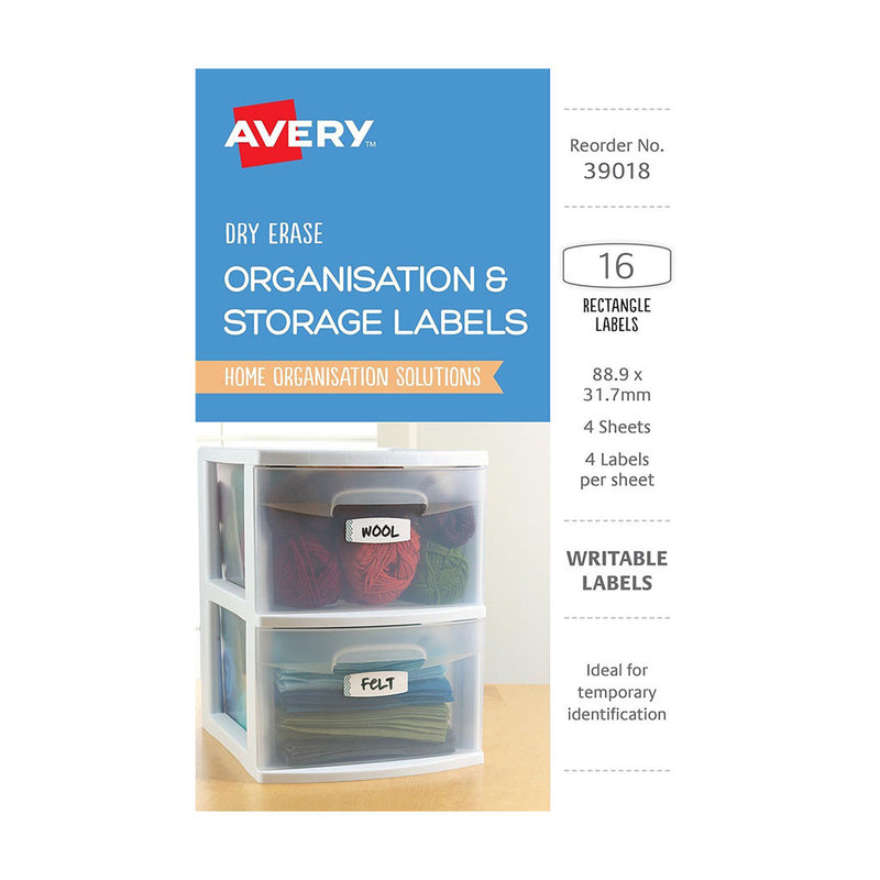 Avery slet Organiser etiketter 16 stk (89x32mm)