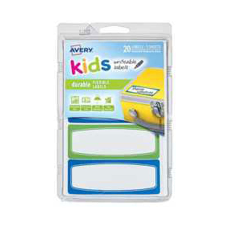  Avery beschreibbare Kinder-ID-Etiketten, 20 Stück (89 x 32 mm)