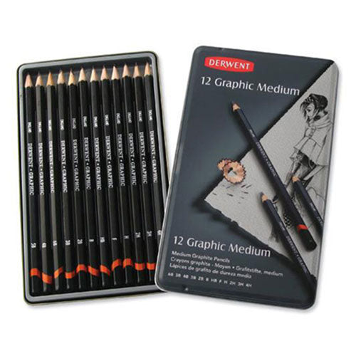 Derwent Graphic Graphite Medium Pencil (Pack of 12)