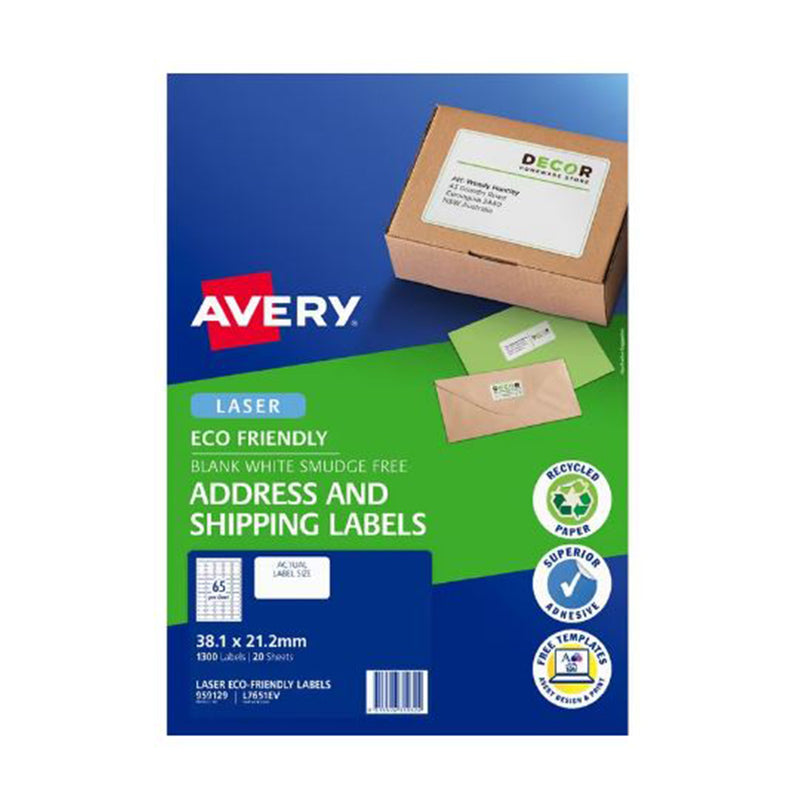 Avery Laser Eco Friendly Shipping Label 20pcs