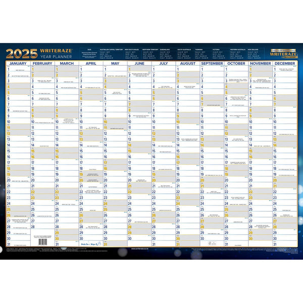 Writeraze Laminated Framed 2025 Planner (500x700mm)