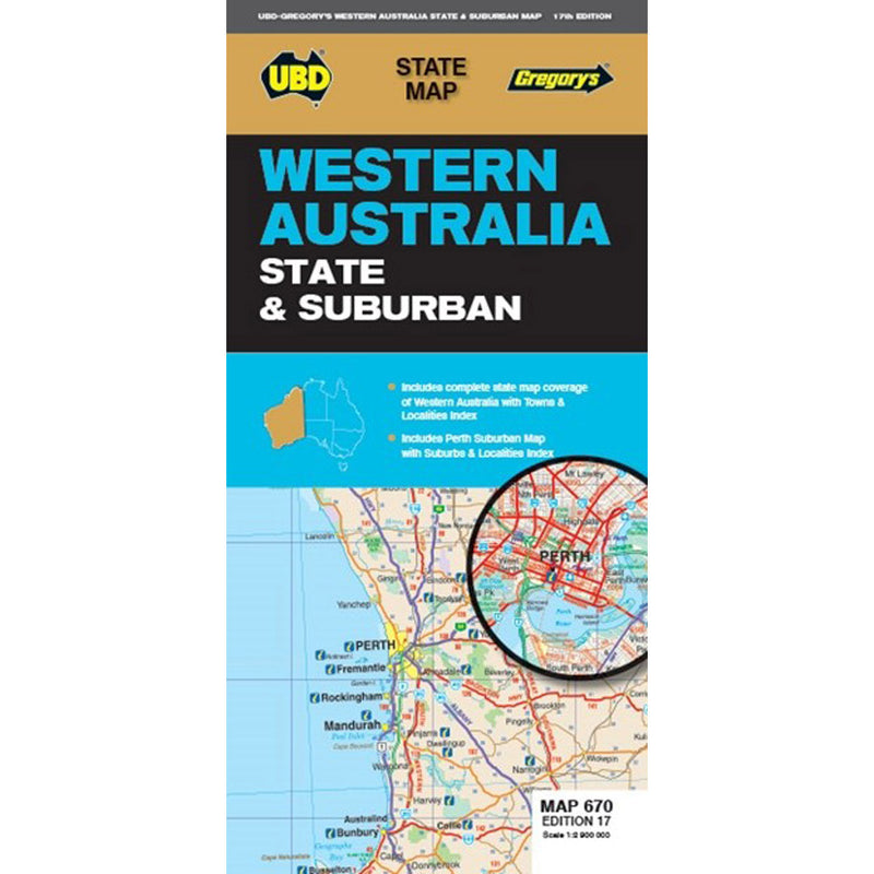 UBD Western Australia State and Suburban Map 670 17th Ed