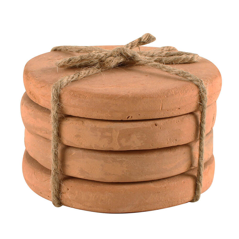 Caharin Terracotta Coasters med stoppere Sæt på 4