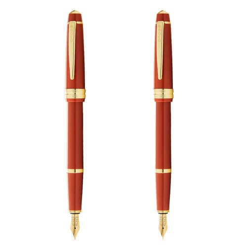 Bailey Light Gloss Fountain Pen (Burnt Orange/Gold)