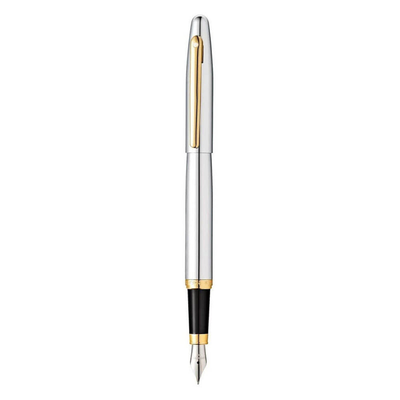 Sheaffer VFM Chrom-Füllfederhalter mit Goldton