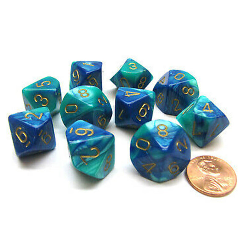 Chessex D10 Polyhedral 10-Würfel-Gemini-Set