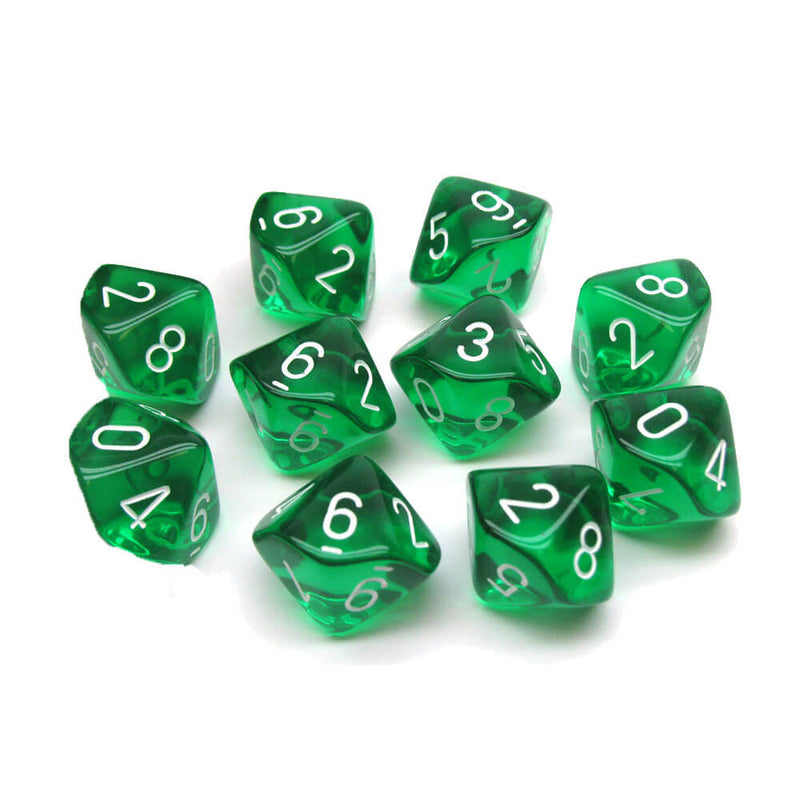 Chessex D10 Polyhedral 10-Die Translucent Set