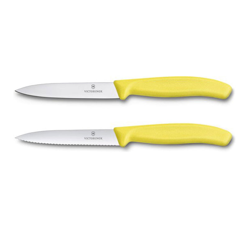 Victorinox Schälmesser, spitz, gezahnt, 2 Stück, 10 cm