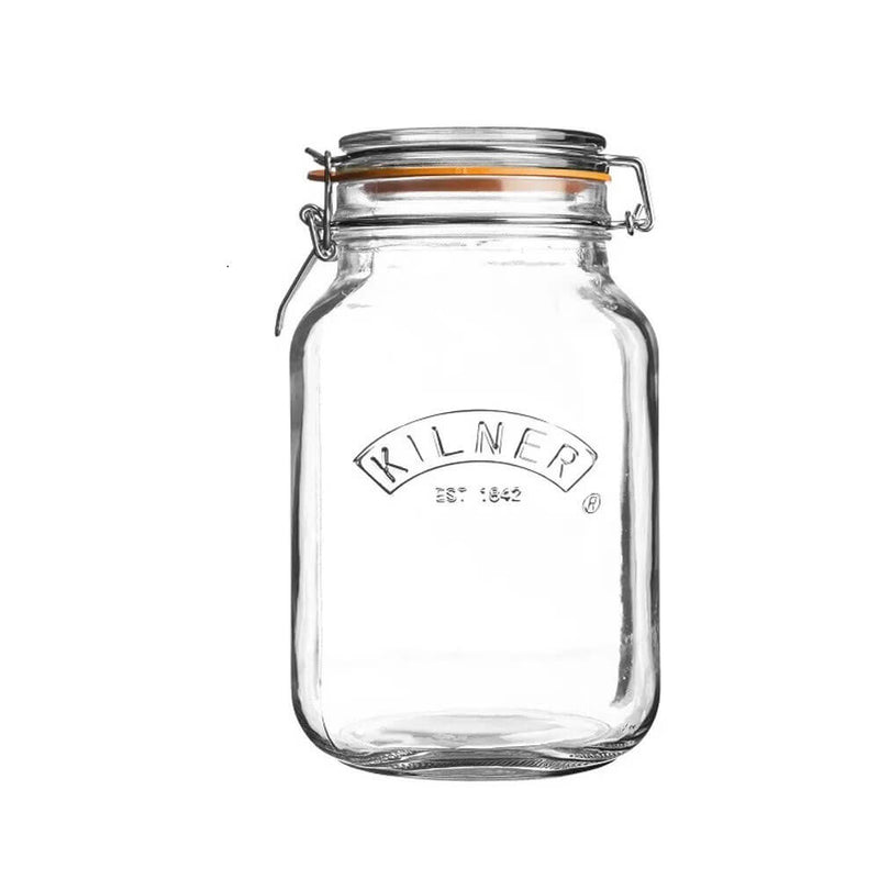  Kilner quadratisches Glas mit Clipverschluss (klar)