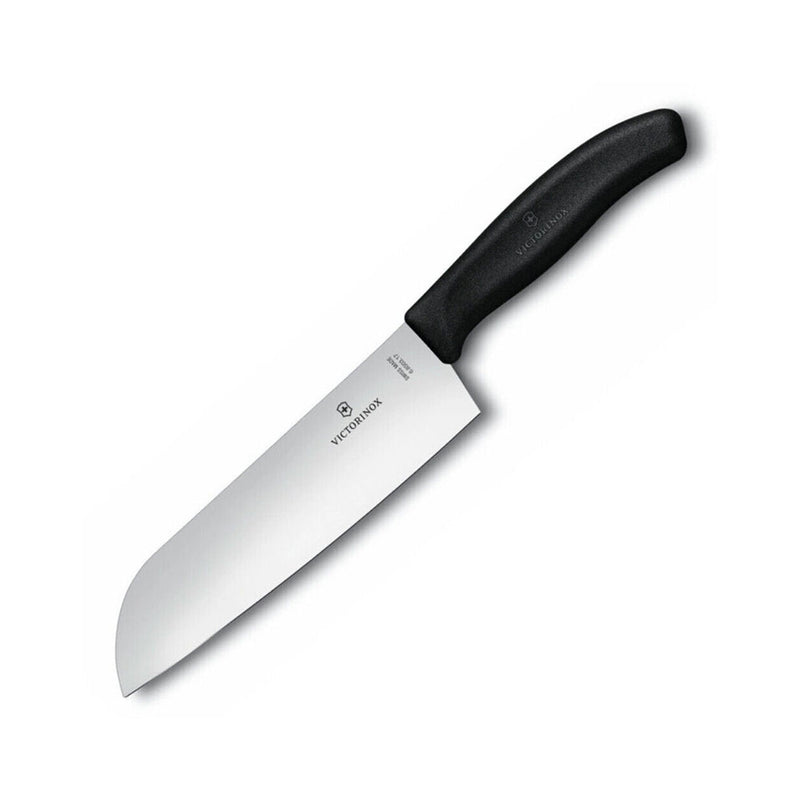 Classic Wide Blade Santoku Knife 17cm (Black)