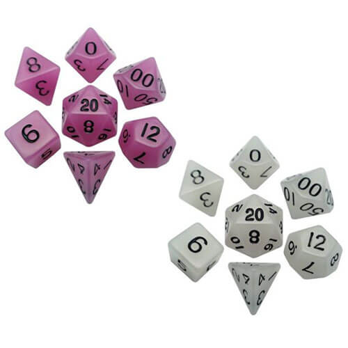 MDG Acrylic Dice Set Glow in the Dark