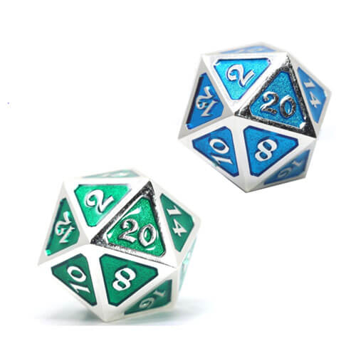 D20 Dice Metal Mythica Platinum (Single)