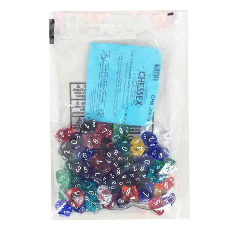 D10 DICE Assorteret Loose Polyhedral (50 terninger)