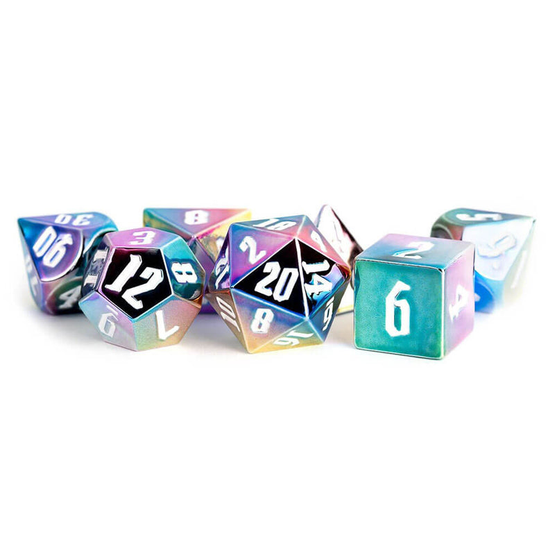 Metallic Rainbow Aegis Polyhedral Würfel-Set 16 mm