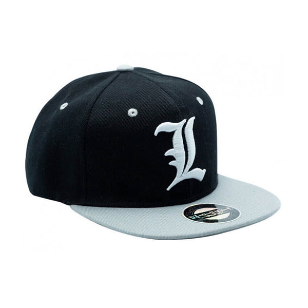 Death Note L Snapback Cap (Black & Grey)