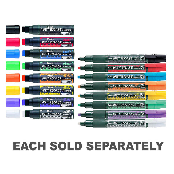 Pentel Liquid Chalk Wet Erase Marker Assorted 12pk