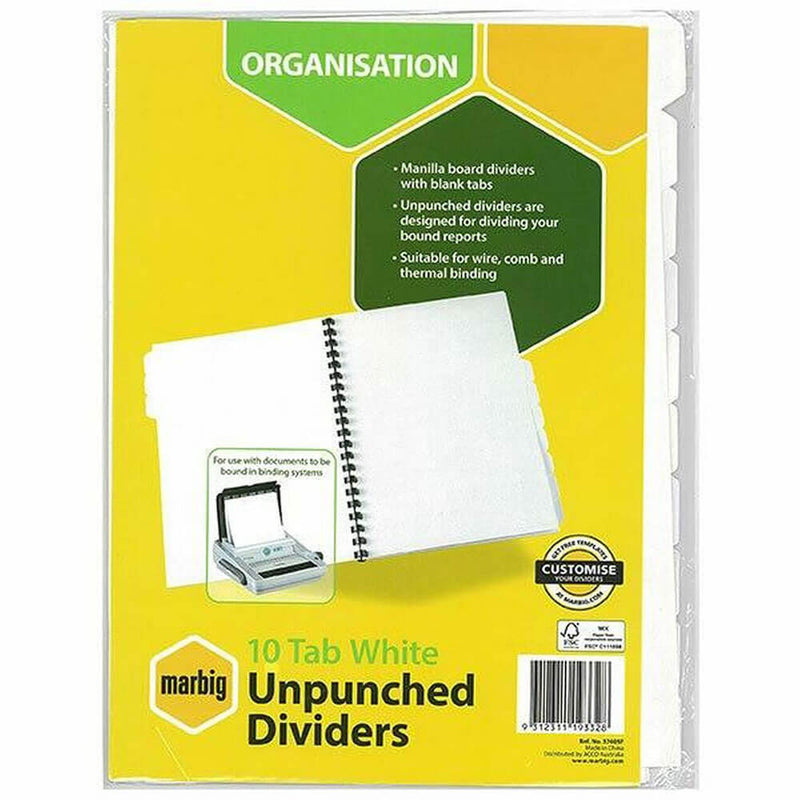 Marbig Unpunched Divider A4 (White)