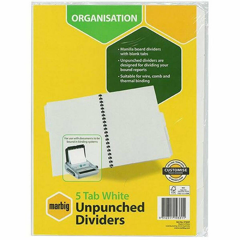 Marbig Unpunched Divider A4 (White)