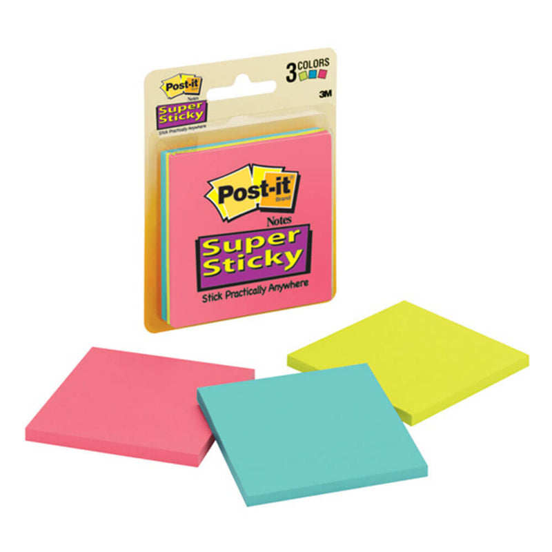 Post-it Super Sticky Notes 76x76mm (3 pads)