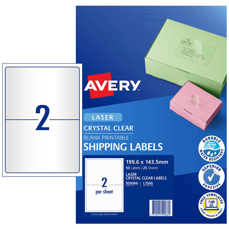 Avery laserforsendelsesetiketter (50stk)