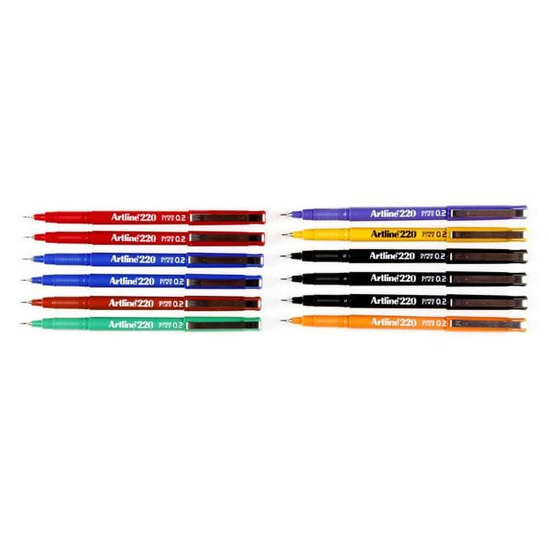 Artline Fineliner Superfine Pen 0,2 mm (Box mit 12 Stück)